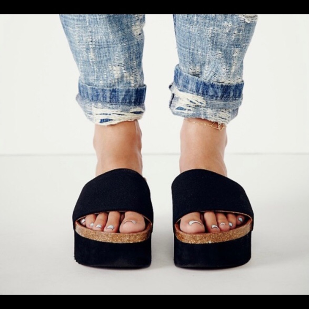 Eshe - Platform Slides, Free People - Worn Once